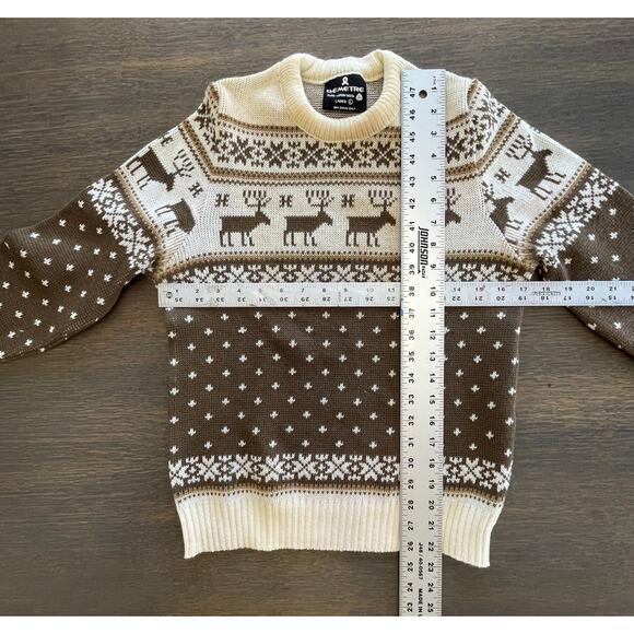 xs Vintage Demetre Pure Virgin Wool Sweater Reindeer Snowflakes Ski Sweater - Picture 3 of 16